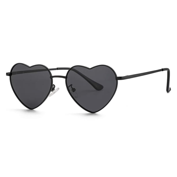 Gafas de sol Gleyemor polarizadas con forma de corazón para mujer negro