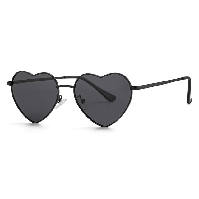 Gafas de sol Gleyemor polarizadas con forma de corazón para mujer negro