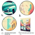 thumbnail image 3 of DESIGN ART Designart "Orange And Green Retro Roadsters" Retro Car Canvas Wall Art 24 in. wide x 32 in. high, 3 of 5