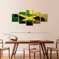 thumbnail image 3 of Elephant Stock Jamaican Island Flag Wall Art - Horizontal Multi Panel Canvas - Living Room Wall Decor - Flags Multi Panel - Black And Green Decor - 80" x 36", 3 of 8