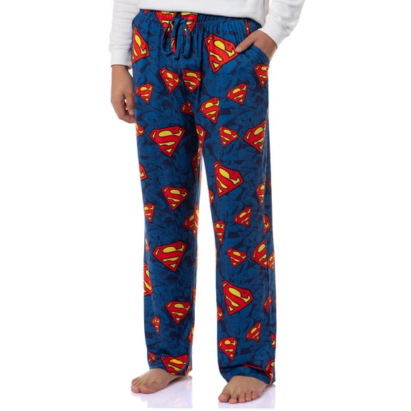 DC Comics Men's Superman Symbol Tossed Print Pajama Pants For Adults