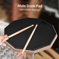 thumbnail image 3 of 12 Inch Drum Practice Pad Mute Drum Pad with Drum Stick Carrying Bag for Students Beginners, 3 of 4