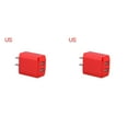 thumbnail image 1 of Thinsony Chargeur de Téléphone Prise US Double Adaptateur de Charge USB Tête de Charge Rapide Rouge Pastèque 2Set, 1 of 6