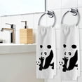thumbnail image 4 of Black and White Panda Hand Towels, 2 PCS Bath Towels Absorbent Soft 100% Combed Ring Spun Cotton Bathroom Towel Kitchen Dishwashing Towels Hotel Spa Towels 16 x 30 inches, 4 of 7