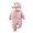 Pink, variant on Long Sleeve Romper Adorable Cartoon Ear Hooded Romper Jumpsuit Outfit for Girls and Boys Playful Long Sleeve Size:6-9 Months