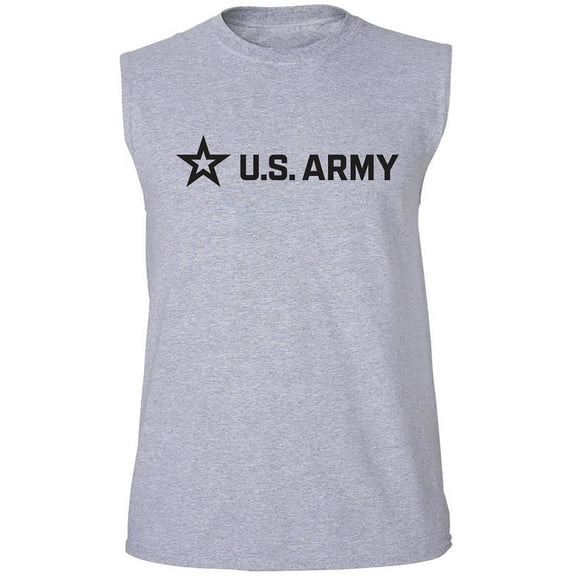 Sleek "US Army Star" Black InkAdult Sleeveless Tee