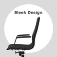 thumbnail image 5 of 2xhome Designer Boss PU Leather with Arms wheels Swivel Tilt Adjustable Executive Mid Century Office Chair High Back Ribbed Modern Work Task Computer Black Desk Chair on Black Base, Set of 1, 1 piece, 5 of 16