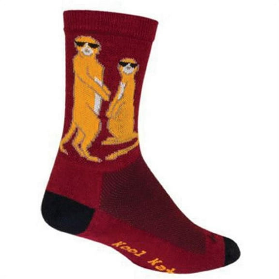 SockGuy Crew Kool Kats Socks - 6", Burgundy, Small/Medium