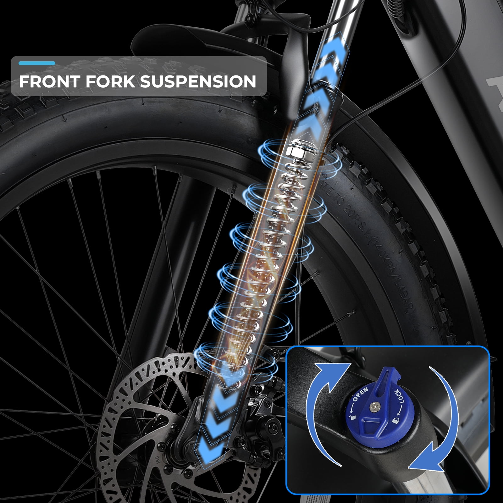 ANCHEER Electric Bike for Adults Peak 1000W Electric Bicycle 48V 15AH Battery Electric Bike 26" x 4.0" Fat Tire Mountain 28MPH 7 Speed Gears Electric Bike, Rear Rack,UL2849