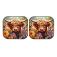 thumbnail image 3 of Uemuo Countryside Colorful Floral Cow Printed 2 PCS Car Windshield Sun Shade, Auto Sun Heat and UV Rays Blocker, Foldable Automotive Front Window Sunshade Protector, 3 of 7