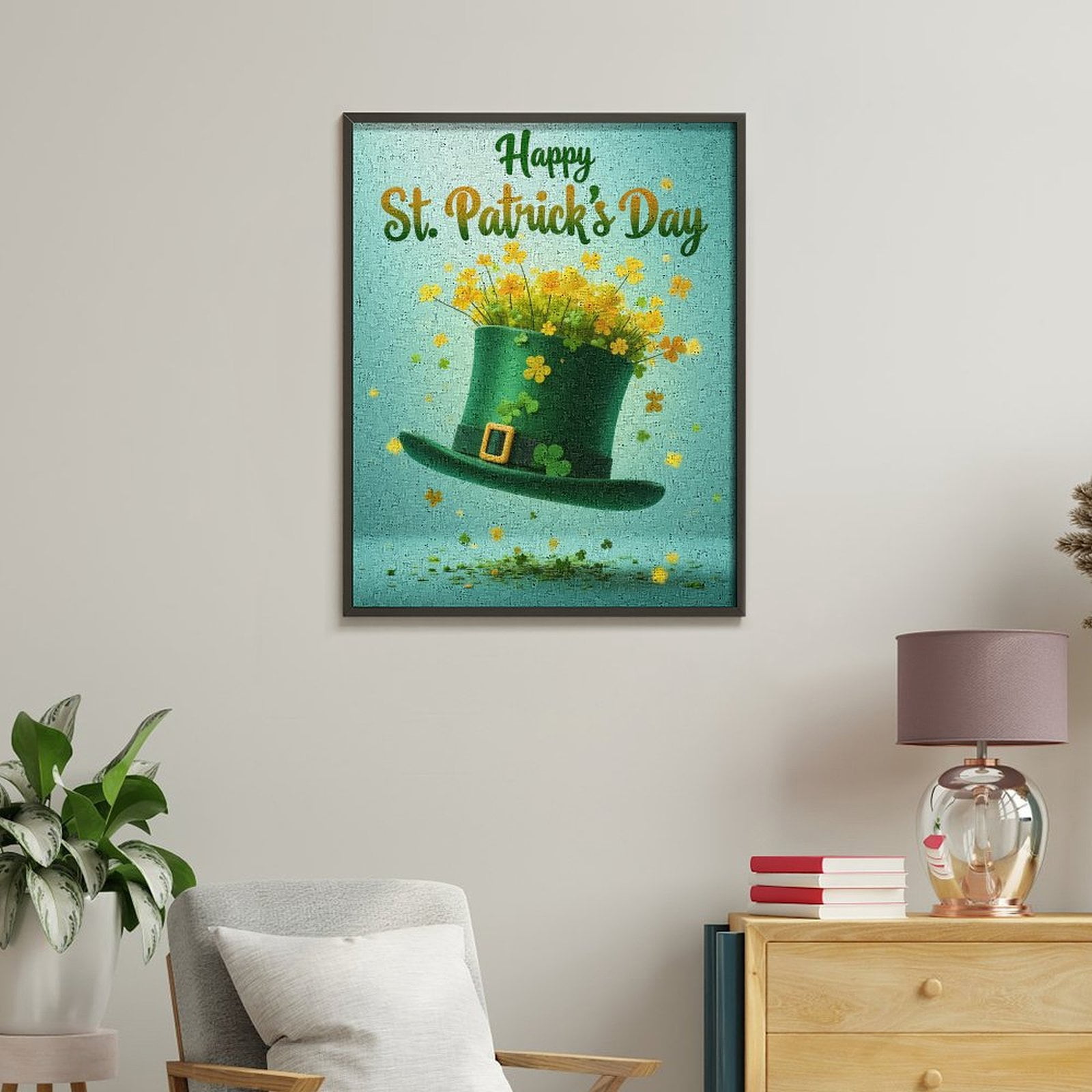 Paint by Numbers Kit for Adults, St Patricks Day Hats Festive Paint by Numbers, Easy Paint by Numbers Kit for Adults Beginner, DIY Adult Paint by Number Kits on Canvas, Home Decor