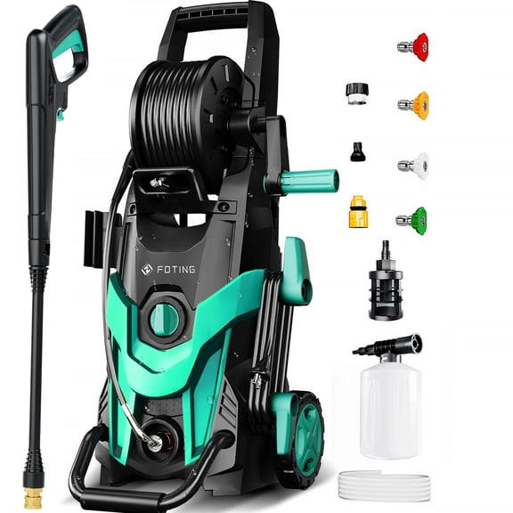 2025Upgraded Electric Pressure Washer, 4500 PSI 3.2 GPM Power Washer With 4 Quick Connect Nozzles, Inlet Hose & Filter& Foam Cannon For Cars/Fences/Driveways/Home Cleaning