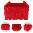 thumbnail image 5 of Red Velvet Storage Baskets, Laundry Baskets With Handles With Breathable Fabric, Soft Yet Sturdy, Foldable For Bedroom, Living Room, And Nursery, 5 of 8