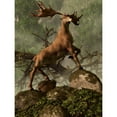 thumbnail image 2 of An Irish Elk stands proudly in a dense forest Poster Print, 2 of 2