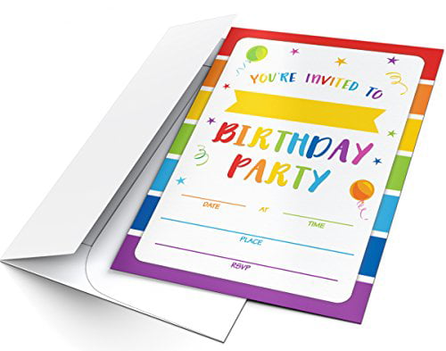 RED 'You're Invited' Party Invitations Pack of 16 Colourful A6 Cards 