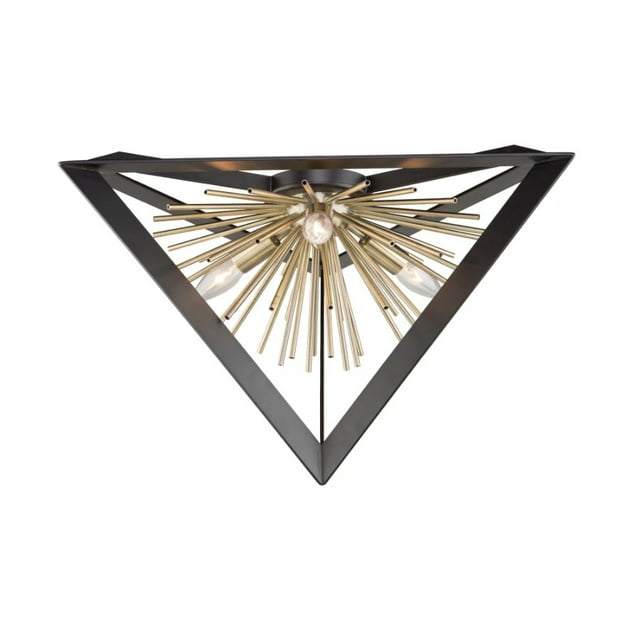 Artcraft Lighting Sunburst Flush Mount (Matte Black & Satin Brass Finish)