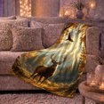 thumbnail image 6 of Majestic Elk Eagle Autumn Forest, Rustic Camping Scene, Warm Flannel Blanket for Cabin and Lodge with Detailed Artwork, Outdoor Lovers Thanksgiving Gift, Rustic Home Decor, 6 of 9