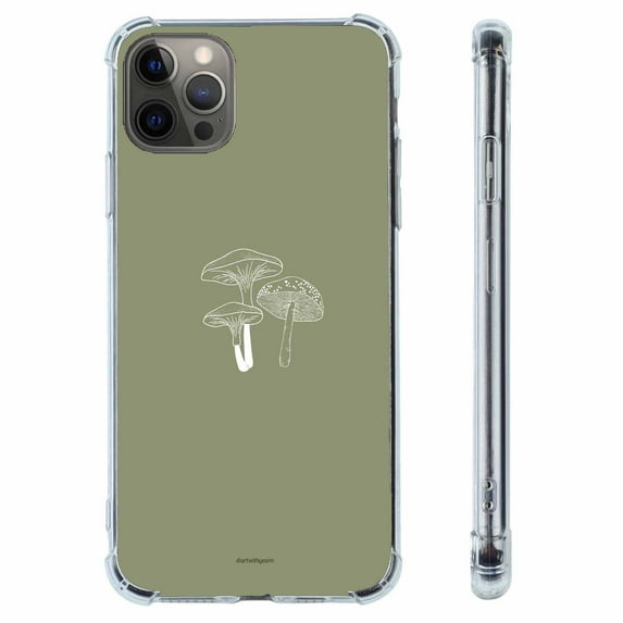 Light Green Mushroom Case for iPhone 11 Pro Max,Aesthetic Art Design Pattern Soft TPU Bumper Case Cover