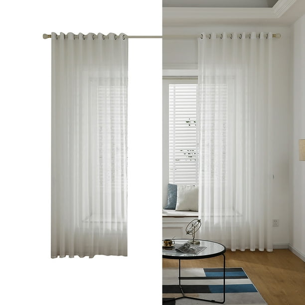 Zootealy A Frappé Voile Transparent Window Curtain avec Anneau pour Cuisine, Chambre à Coucher et Salon (1 Panneau, 39'' W51'' L)