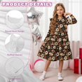 thumbnail image 5 of FKELYI Retro Daisy Floral Mushroom Print Girls Long Sleeve Dress for Fall Ruffle Dresses Tiered Swing Trim Dress for Party Birthday Holiday, 7-8 Y, 5 of 6