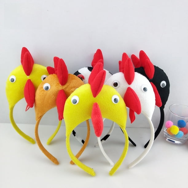 Suministros para baile de graduación, decoración de baile de máscaras, accesorios para la cabeza para fiestas navideñas, diadema con forma de gallo, diadema de pollito para Halloween