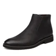 thumbnail image 2 of Botas Chelsea informales para hombre, botines de cuero hechos a mano para hombre, botas Chelsea básicas cortas con cremallera alta de estilo británico Retro para hombre, 2 of 5