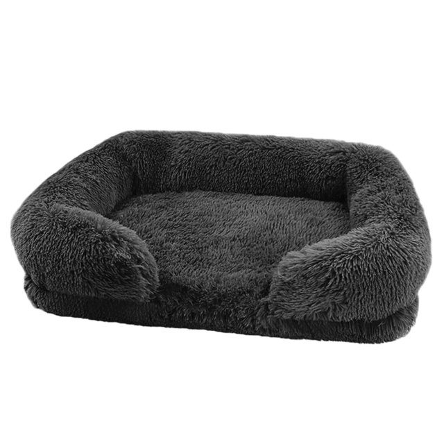 Cama para perros, suave, nido para mascotas, antideslizante, cómoda, de felpa, para mascotas, sofá, nido, camas para perros pequeños, cama para gatos negro