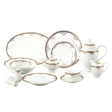 - Lorren Home Trends Bone China 57 Piece Dinnerware Set, Service for 8