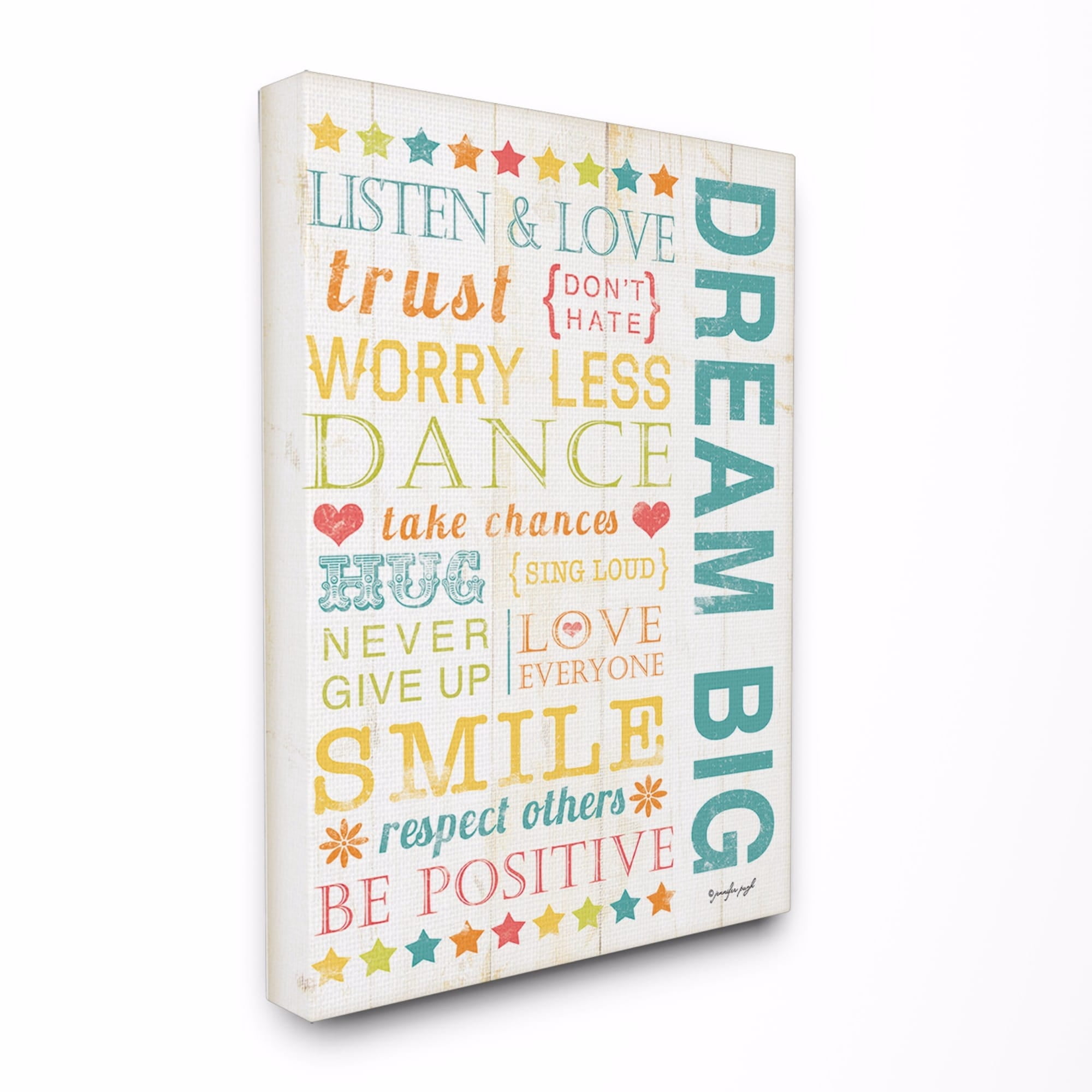 Stupell Dream Big Typography Oversized Stretched Canvas Wall Art, 24 x 1.5 x 30