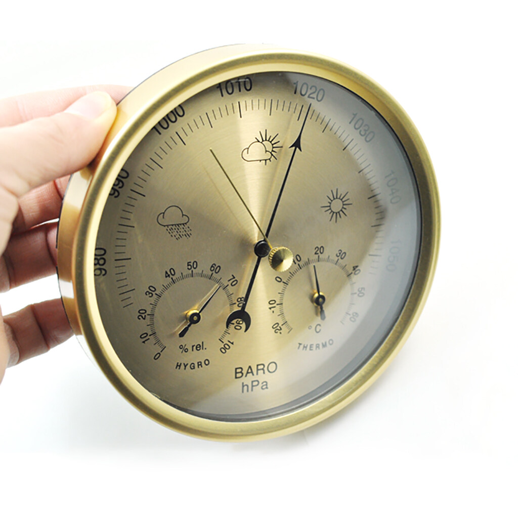 3in 1 Barometer In/Outdoor Thermometer Hygrometer Weather Station Pressure Gauge