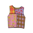 thumbnail image 5 of KOMOO Women Summer Knitted Vest Contrast Color Flower Crop Tops Sleeveless Round Neck Tank Tops, 5 of 6