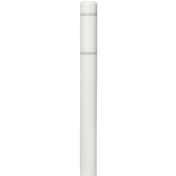 Innoplast BollardGard 4 11/16" x 64" Couverture de Bollard Blanche avec Bandes Réfléchissantes - HDPE Durable