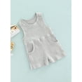 thumbnail image 3 of Liacowi Infant Baby Unisex Casual Romper, Solid Color Sleeveless Pockets Loose Short Pants Bodysuit, 3 of 8