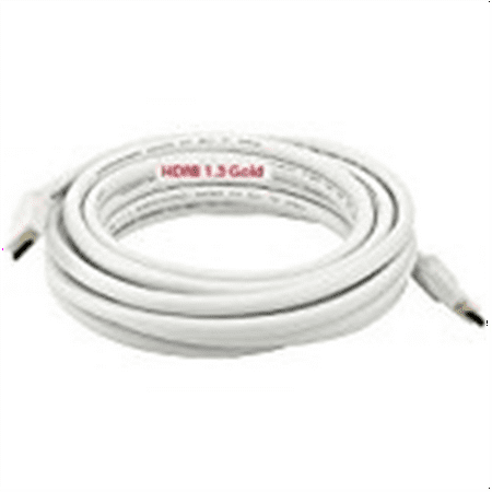 PTC 25ft PREMIUM GOLD Series WHITE HDMI 1.4 CERTIFIED 24AWG CL2 rated cable for Blu-Ray, Cable and satellite boxes, X-box, PS3, HD-DVR... - LIFETIME Warranty applies to purchases from