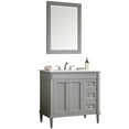 thumbnail image 2 of Vinnova Catania 36" Single Vanity in Gray with Carrara White Marble Countertop and Mirror, 2 of 7