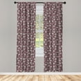 thumbnail image 2 of Ambesonne Floral 4-Panel Curtains, Hand-Drawn Retro Flowers Art, 56"x95", Mauve Taupe and White, 2 of 4
