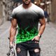 thumbnail image 2 of Mens Casual Pantalones Cortos Cuello Redondo Gradación Impresión Suéter Camiseta, Blusa Deportiva de Fitness para Hombres, 2 of 5