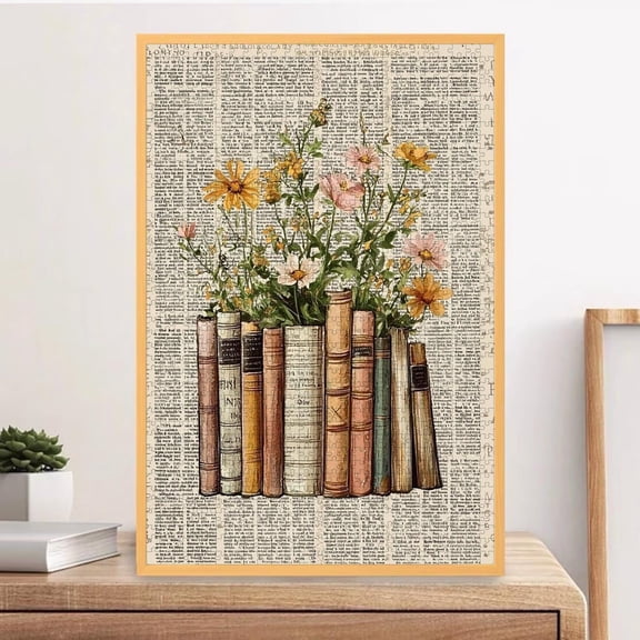 1000 Pieces Vintage Books and Flowers Jigsaw Puzzle, Challenging Puzzle Game, Beautifully Boxed, Suitable for Adults and Family Game Night, Christmas Holiday Gift