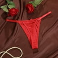 thumbnail image 4 of Xijirk Panties for Women,Low Rise Satin Thong Underwear Adjustable with Bow Detail Peach Enhancer Comfortable Lingerie for Casual Wear,Womens Underwear,Red,M, 4 of 4