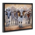 thumbnail image 3 of Stupell Industries Trotting Longhorn Cattle Black Framed Floater Canvas Wall Art, design by James Corwin, 3 of 9