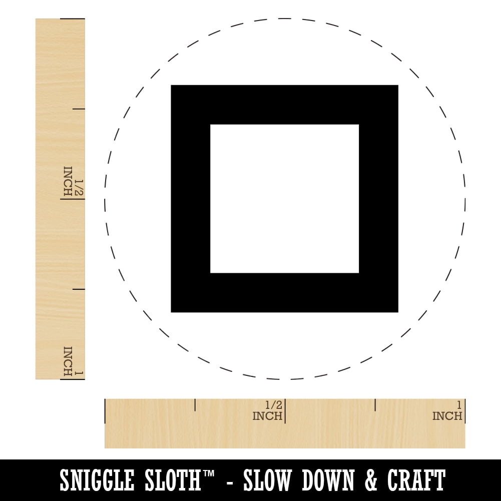 Square Box Self-Inking Rubber Stamp Ink Stamper - Yellow Ink - Medium 1 Inch