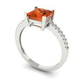 thumbnail image 2 of Clara Pucci 14K White Gold Solid Gold Red Solitaire with Accents Anniversary Ring for Women - 1.62 cttw Princess Cut, 2 of 8