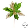 thumbnail image 3 of Vickerman 13" x 23" Lime Poinsettia Mesh Glitter Artificial Christmas Spray. Includes 6 sprays per pack., 3 of 3