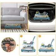 GIATUEE 4 in 1 Baby Walker with Wheels, Foldable Walker for Baby Boys Girls, 7 Months+(Blue)