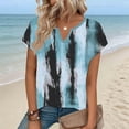 thumbnail image 2 of Summer Tops for Women Short Sleeve Neck Tunic Tops Baggy Vintage Graphic Casual Loose Beach Vacation Outfits Spring Top Trendy Clothes, 2 of 6