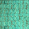 thumbnail image 1 of Ahgly Company Indoor Square Abstract Turquoise Blue Modern Area Rugs, 4' Square, 1 of 4