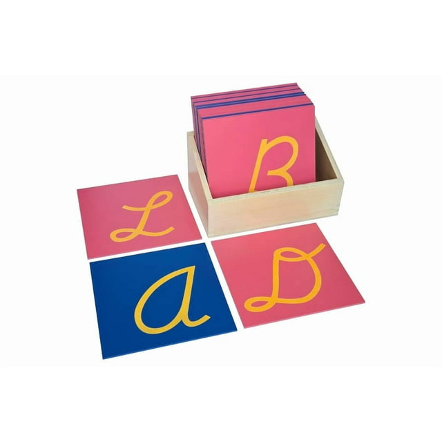 IFIT Montessori Capital Case Sandpaper Letters, Cursive, Montessori Toy Language Materials