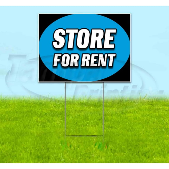 Store For Rent (18" x 24") Yard Sign, Includes Metal Step Stake