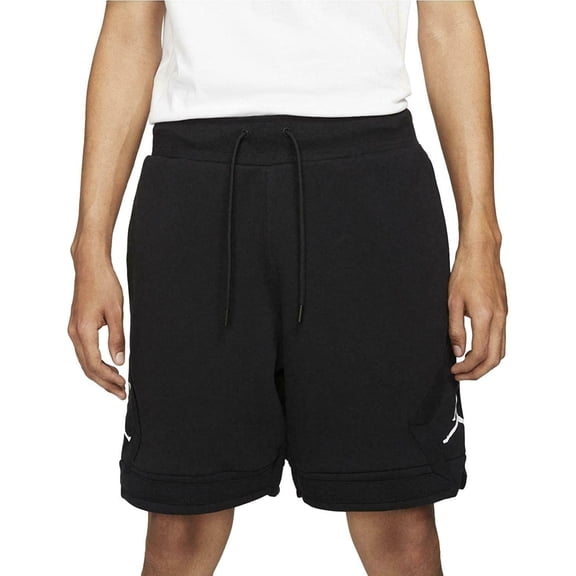 Nike Air Jordan Essential Mens Diamond Fleece Shorts Medium Black/White
