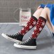 thumbnail image 5 of Fotbe Snowflakes On A Buffalo Plaid Calcetas Divertidas Estampadas para Hombre y Mujer, Calcetas de Algodón hasta la Rodilla para Caminar, Correr, Enfermería y Embarazo, 5 of 6